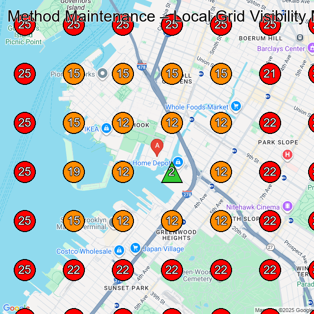 Method Maintenance GeoGrid visibility map for Property Maintenance in New York